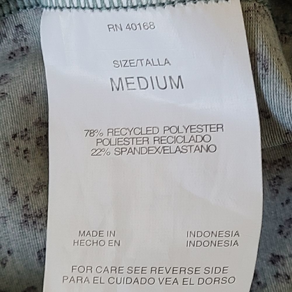 NWT Aqua Tech Long Sleeved Turquoise Print Sun Protection Swim Top Mediium - Picture 3 of 8